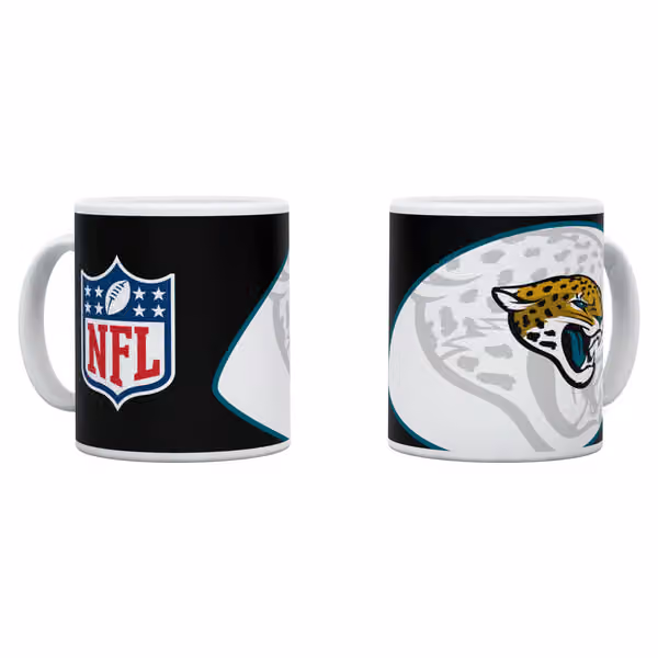 Jacksonville Jaguars Shadow Logo & Shield NFL Mug (330 ml) view 1