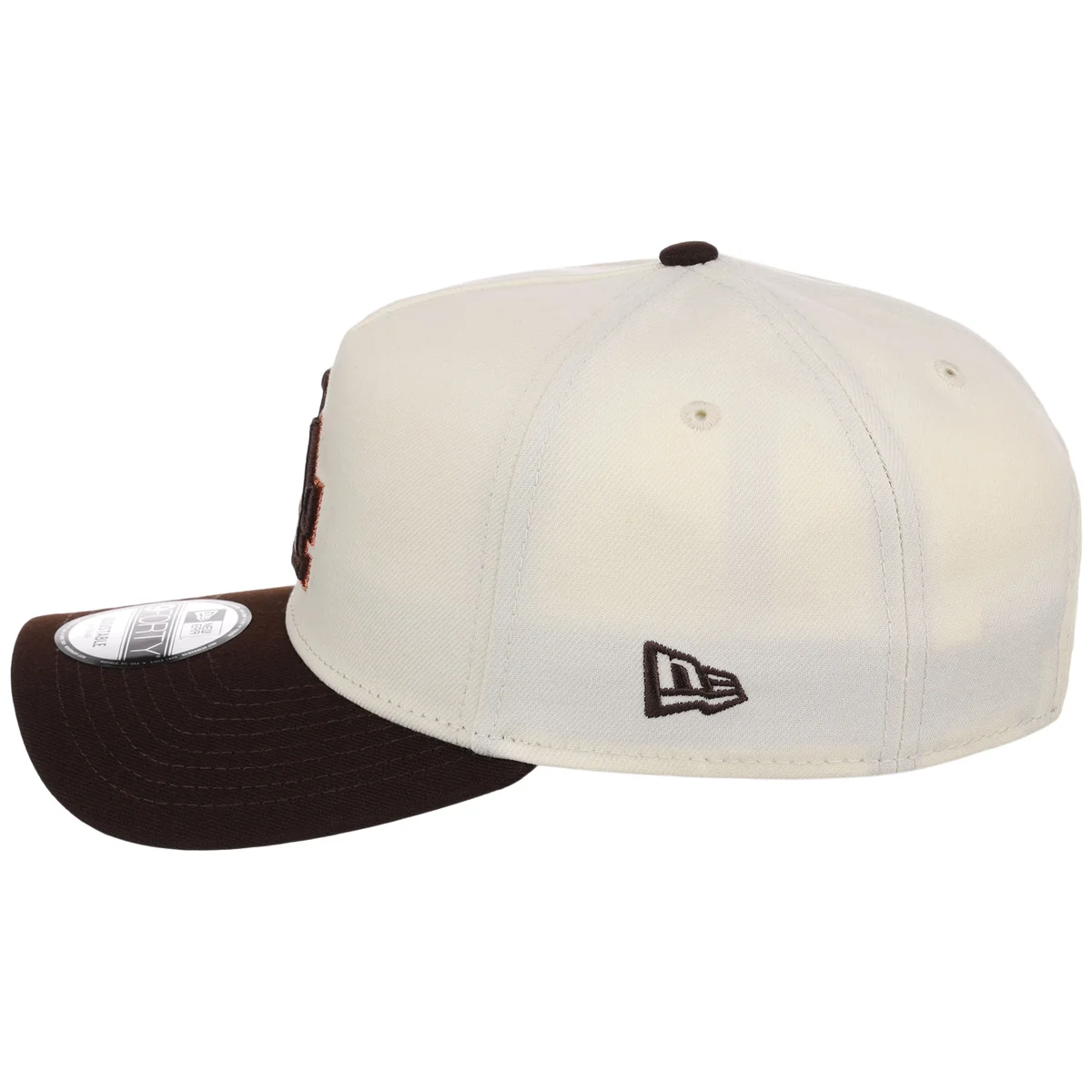 Los Angeles Dodgers MLB Chrome x Burnt Wood FASHION CORE New Era 9FORTY A-Frame detail view
