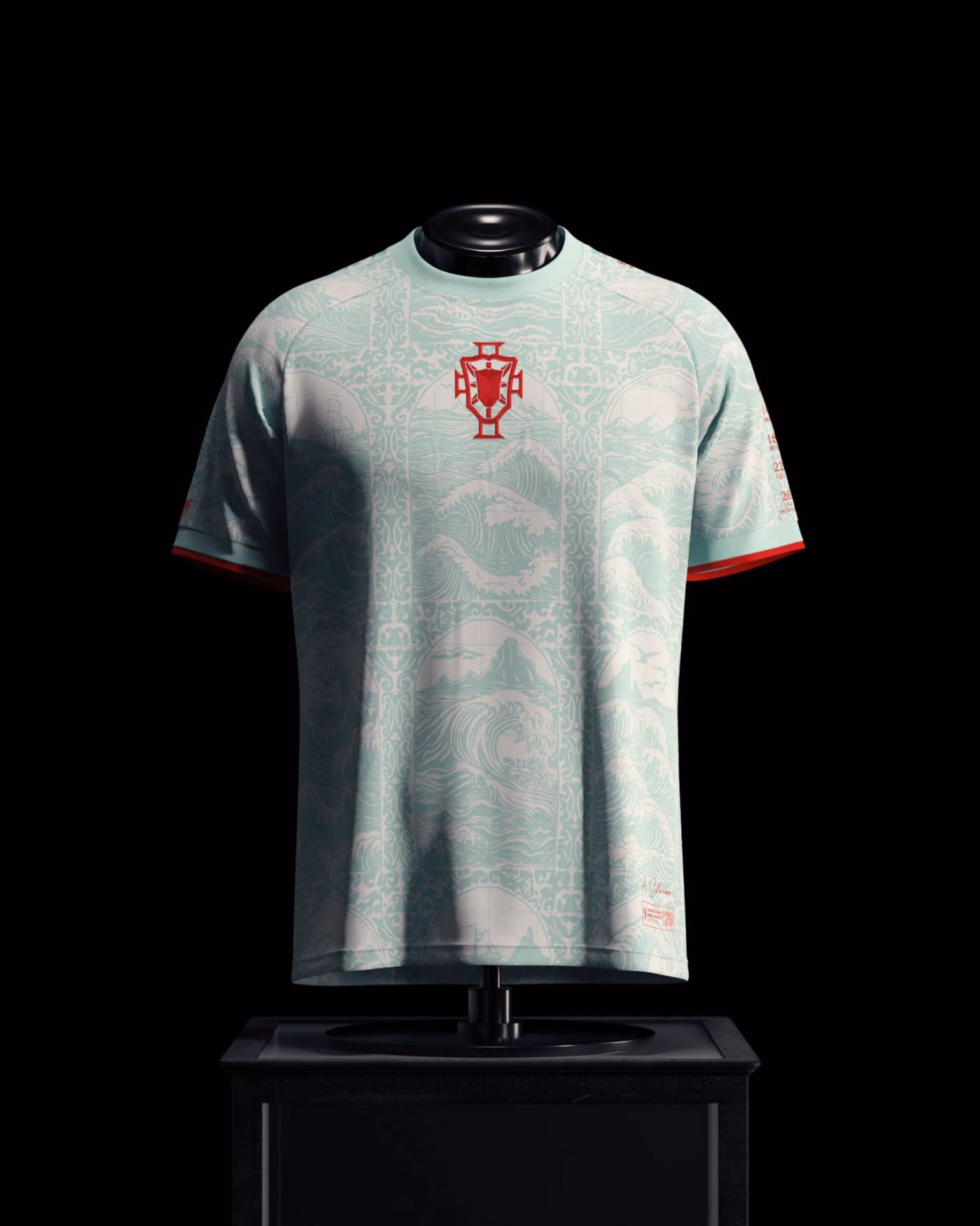 Jersevo Custom Personalized Portugal Away Heritage Jersey (2026WC Edition) front view