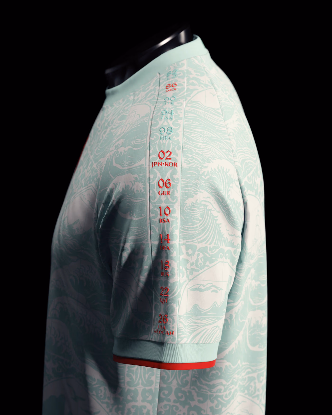 Jersevo Custom Personalized Portugal Away Heritage Jersey (2026WC Edition) left sleeve detail