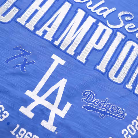 Los Angeles Dodgers Retro Stadium Slub MLB T-Shirt Blue view 3