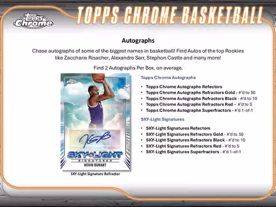 2024/25 Topps Chrome Basketball Hobby Box view 6
