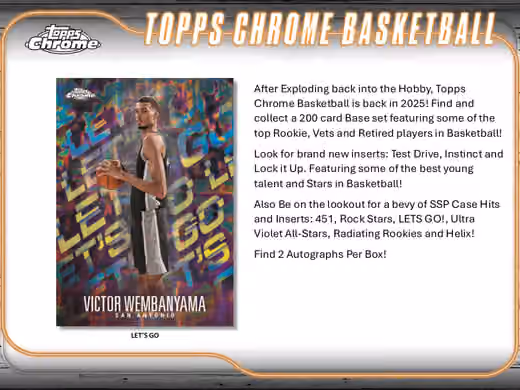 2024/25 Topps Chrome Basketball Hobby Box view 2