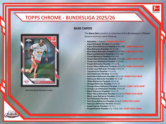 2025/26 Topps Chrome Bundesliga Football Hobby Box view 4