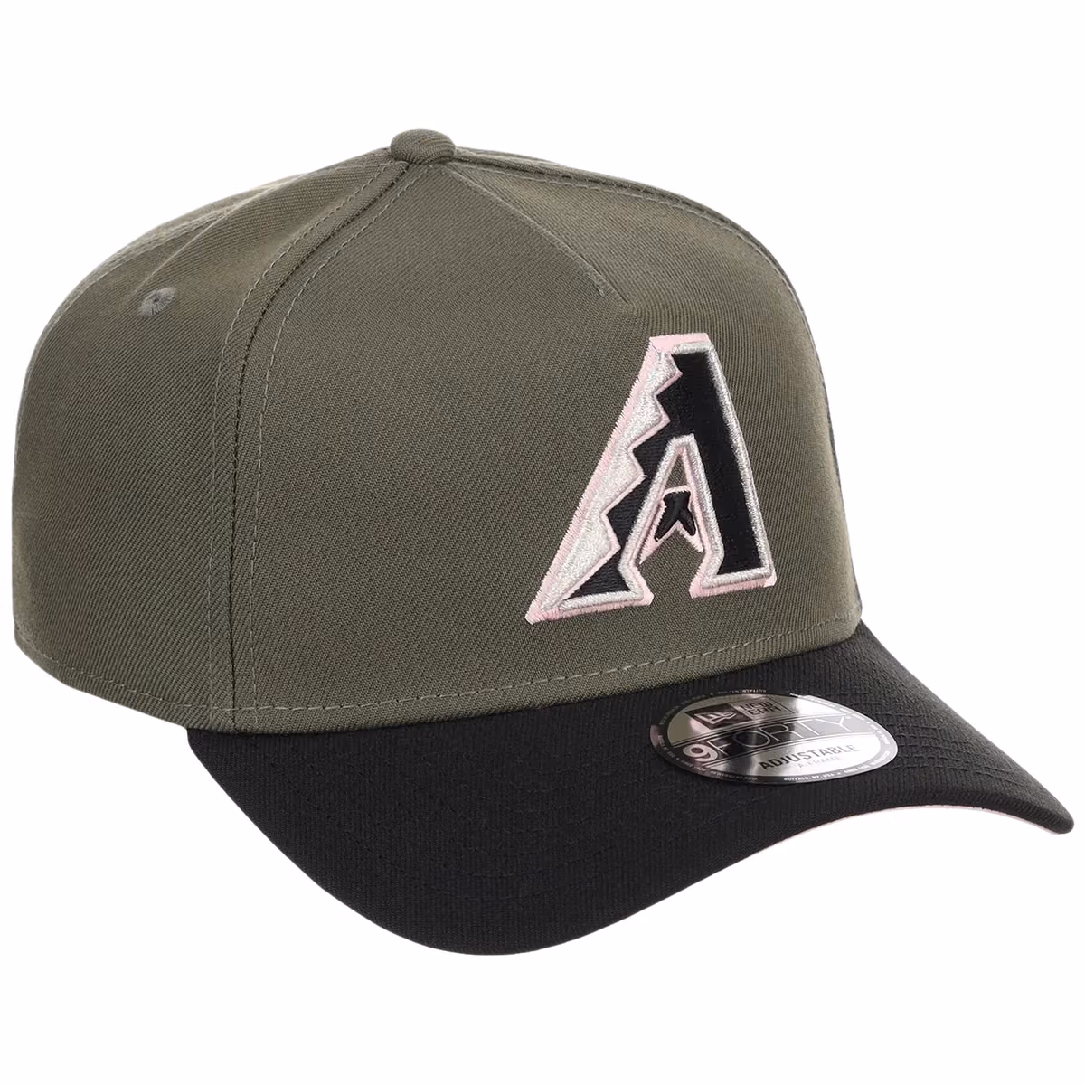 Arizona Diamondbacks MLB Olive x Black & Pink FASHION CORE New Era 9FORTY A-Frame front view