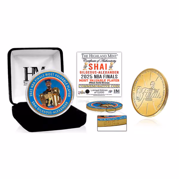 Shai Gilgeous-Alexander 2025 NBA Finals MVP Bronze Commemorative Coin view 1