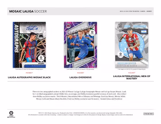 2021/22 Panini Mosaic La Liga España Soccer Hobby Box view 3