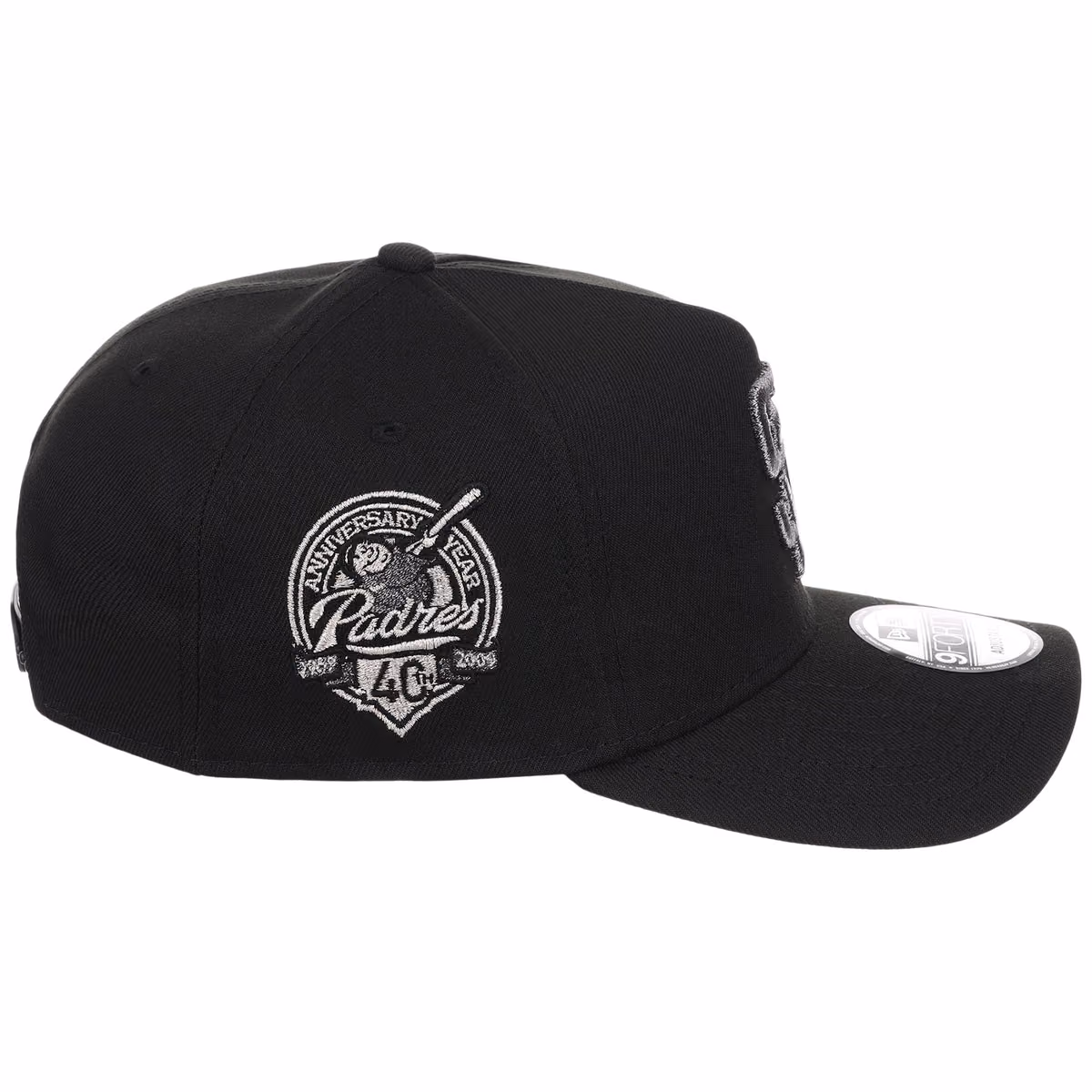 San Diego Padres MLB Liquid Titanium New Era 9FORTY A-Frame detail view