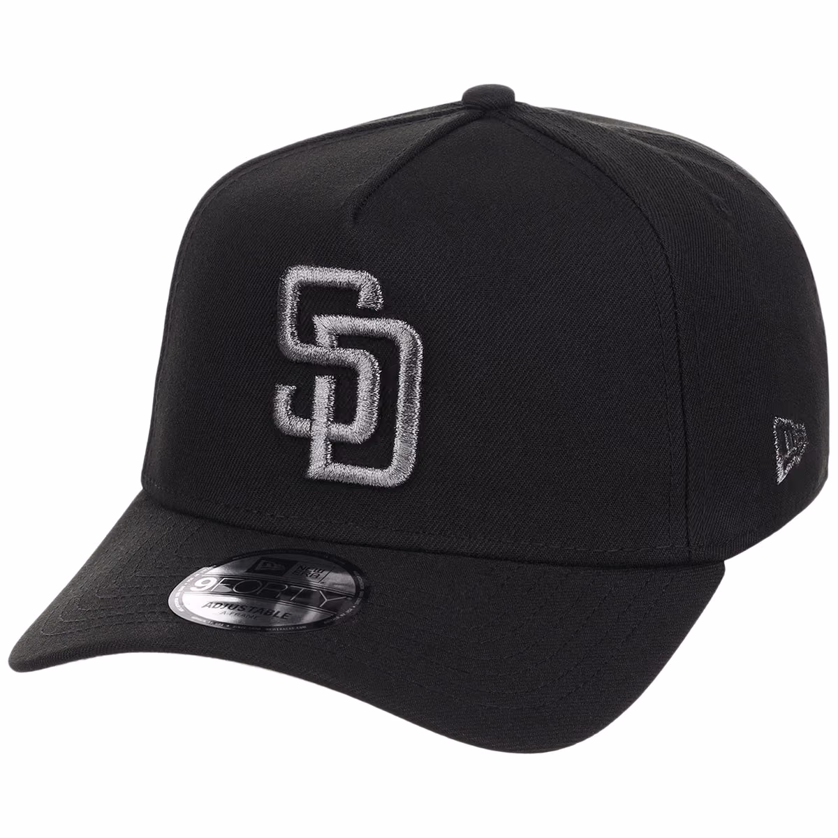 San Diego Padres MLB Liquid Titanium New Era 9FORTY A-Frame detail view