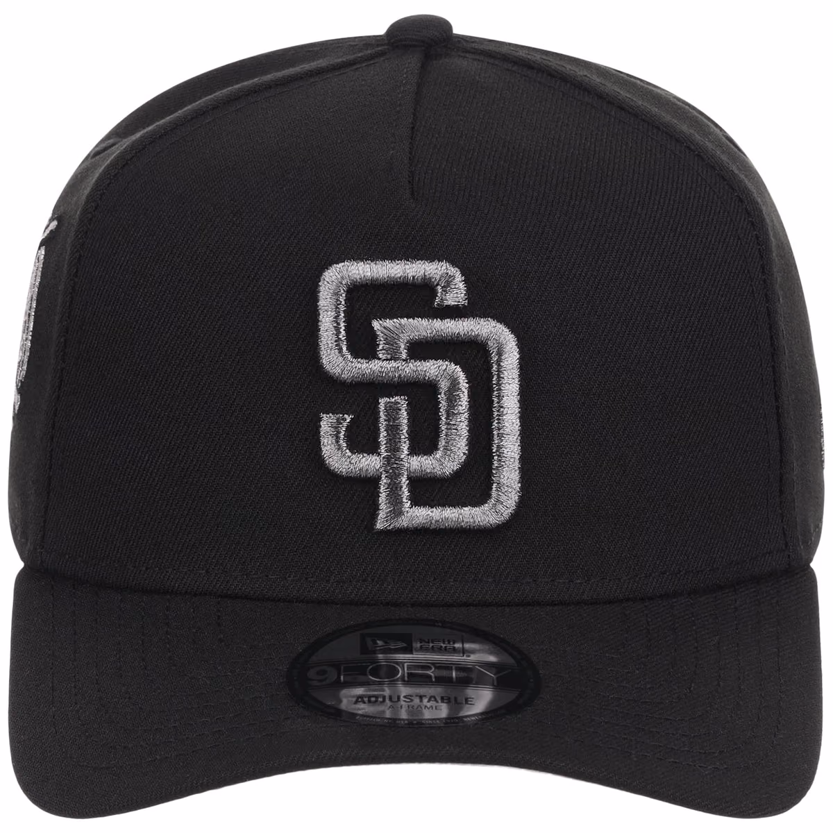 San Diego Padres MLB Liquid Titanium New Era 9FORTY A-Frame detail view
