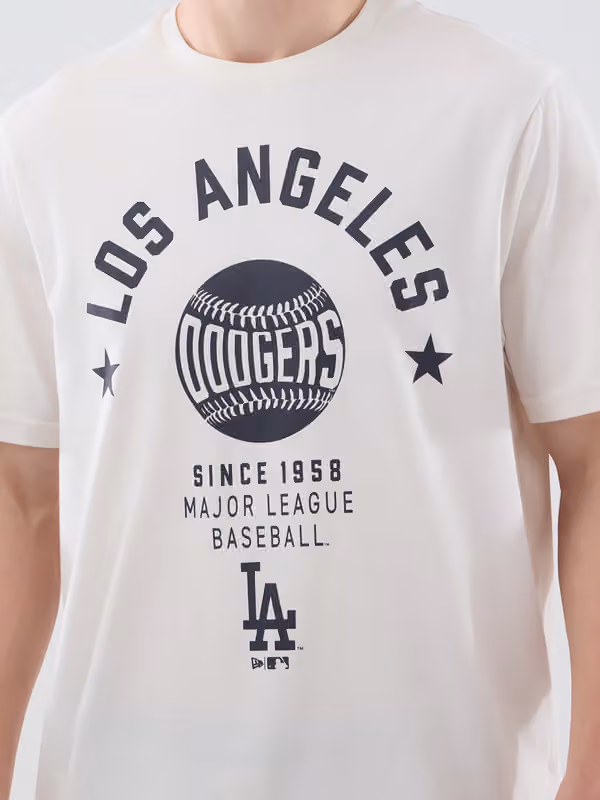 Los Angeles Dodgers Baseball MLB T-Shirt Cream view 3