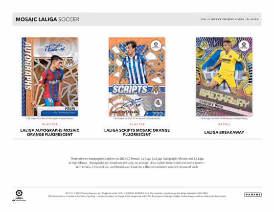 2021/22 Panini Mosaic La Liga España Soccer Blaster Box view 4