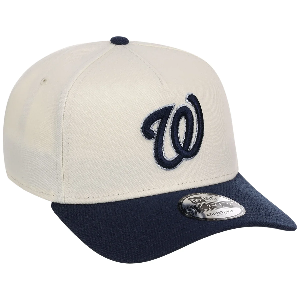 Washington Nationals MLB Chrome x Navy FASHION CORE New Era 9FORTY A-Frame front view