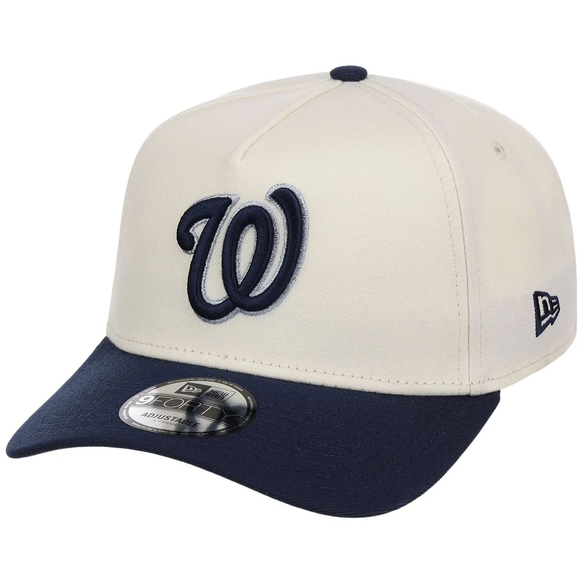 Washington Nationals MLB Chrome x Navy FASHION CORE New Era 9FORTY A-Frame detail view