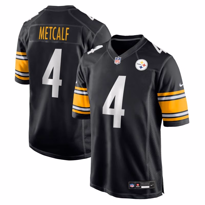DK Metcalf #4 Pittsburgh Steelers Game NFL Jersey Black view 1