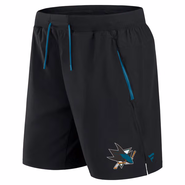San Jose Sharks 2024/25 Authentic Pro Locker Room NHL Shorts Black view 2