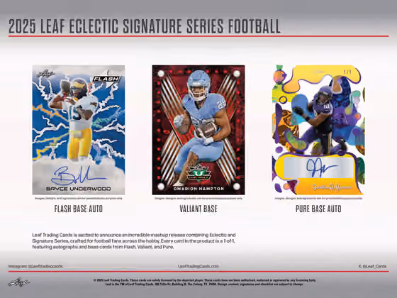 2025 Leaf Eclectic Signature Series Football Hobby Box view 2