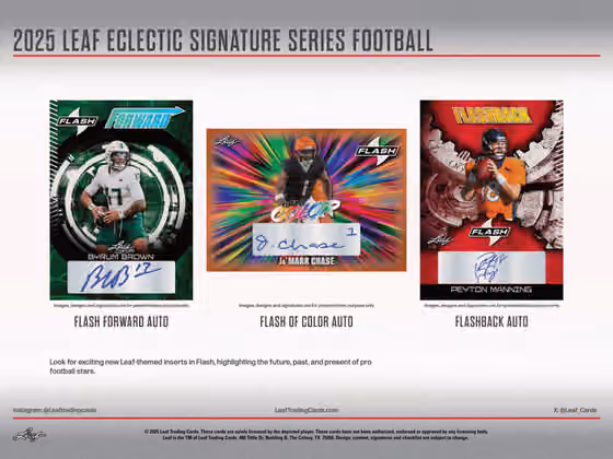 2025 Leaf Eclectic Signature Series Football Hobby Box view 3