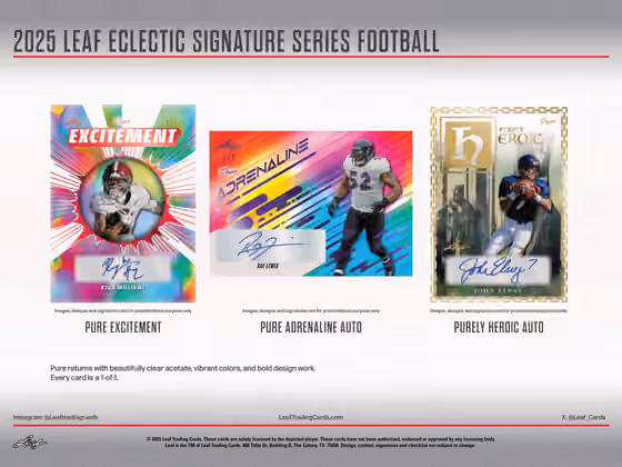 2025 Leaf Eclectic Signature Series Football Hobby Box view 5