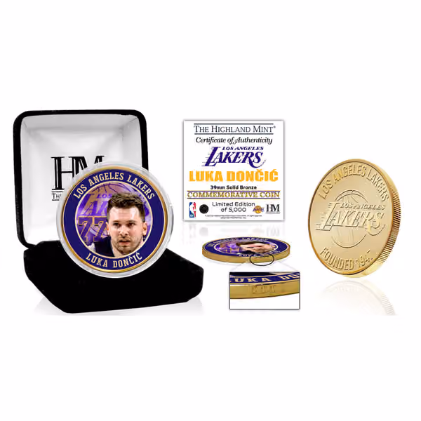 Luka Dončić Los Angeles Lakers Bronze Commemorative Coin view 1