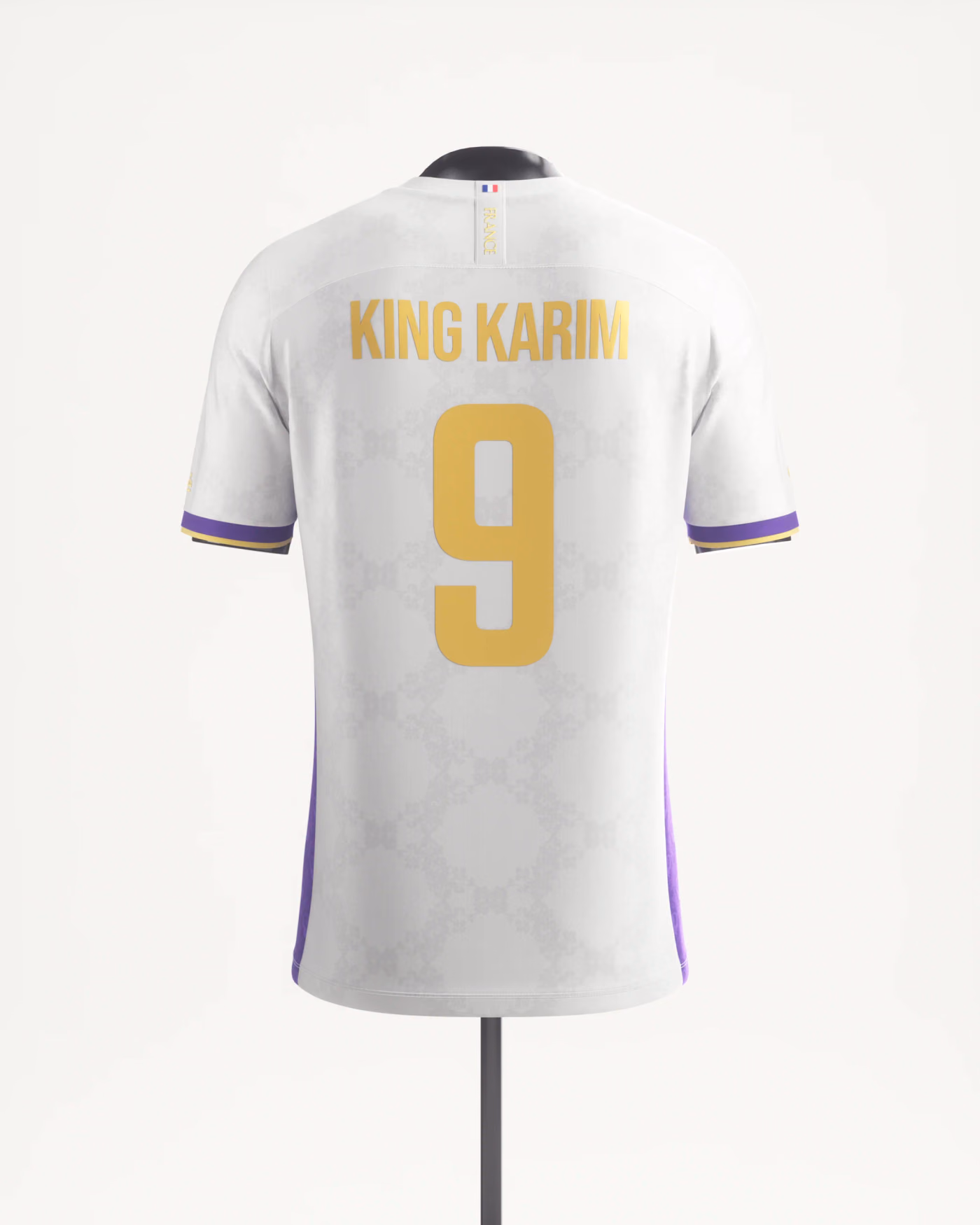 Jersevo Custom Personalized King Karim Jersey (Madrid Edition) back view