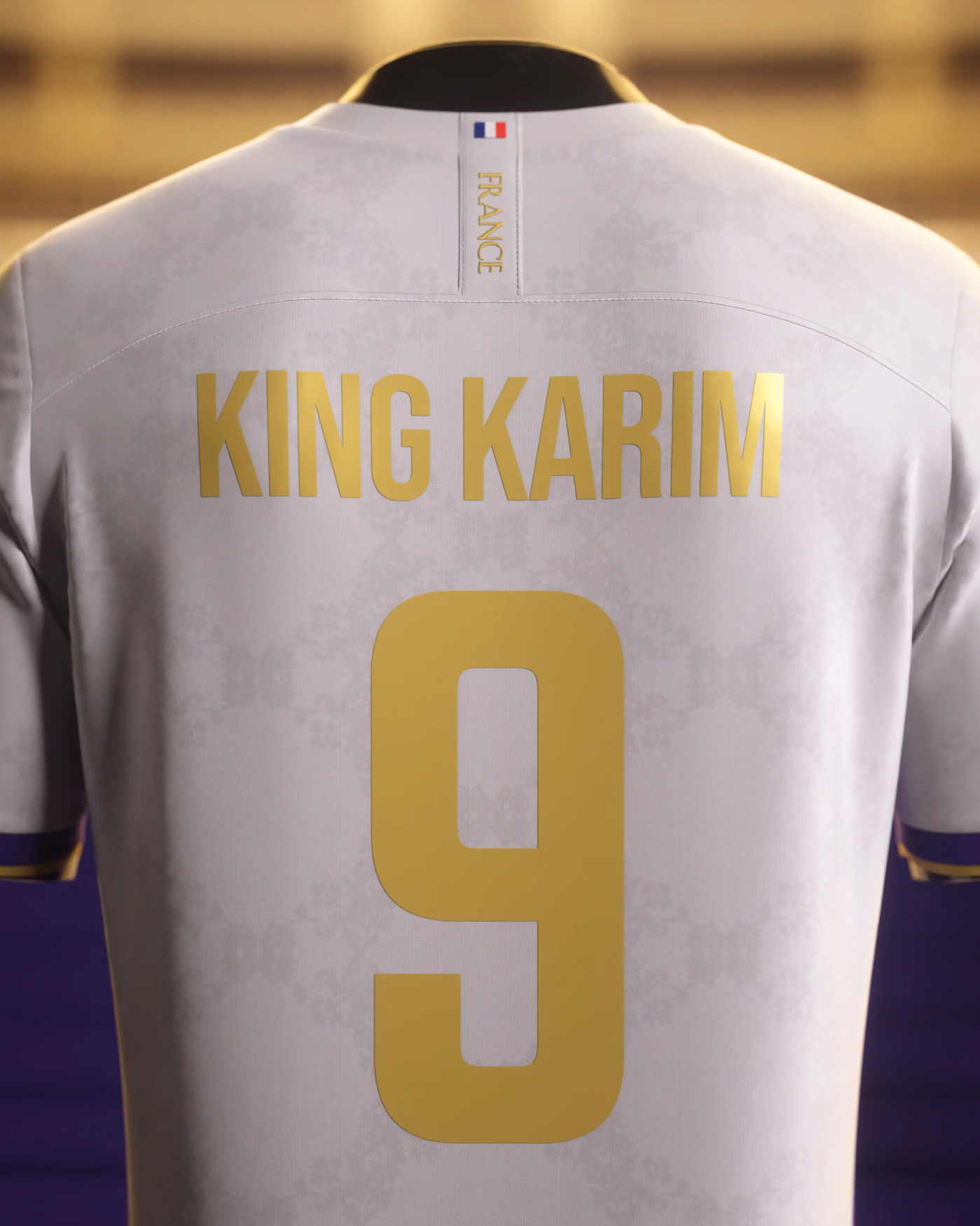 Jersevo Custom Personalized King Karim Jersey (Madrid Edition) back view