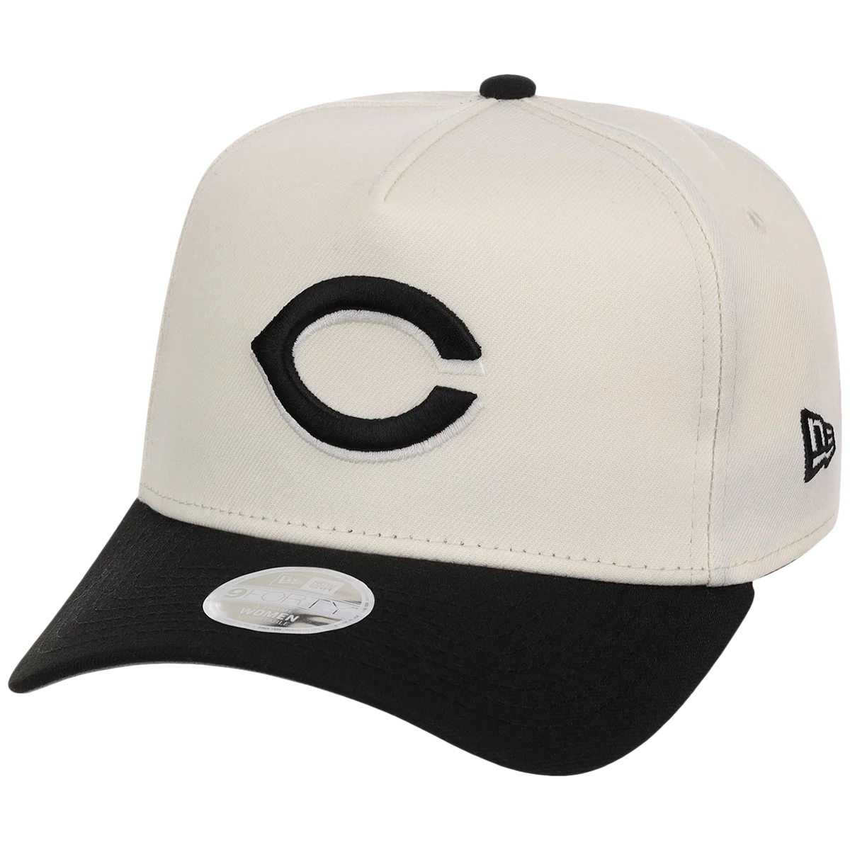 Cincinnati Reds Women's New Era 9FORTY Chrome x Black A-Frame detail view