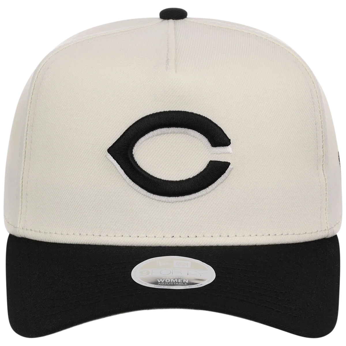 Cincinnati Reds Women's New Era 9FORTY Chrome x Black A-Frame detail view