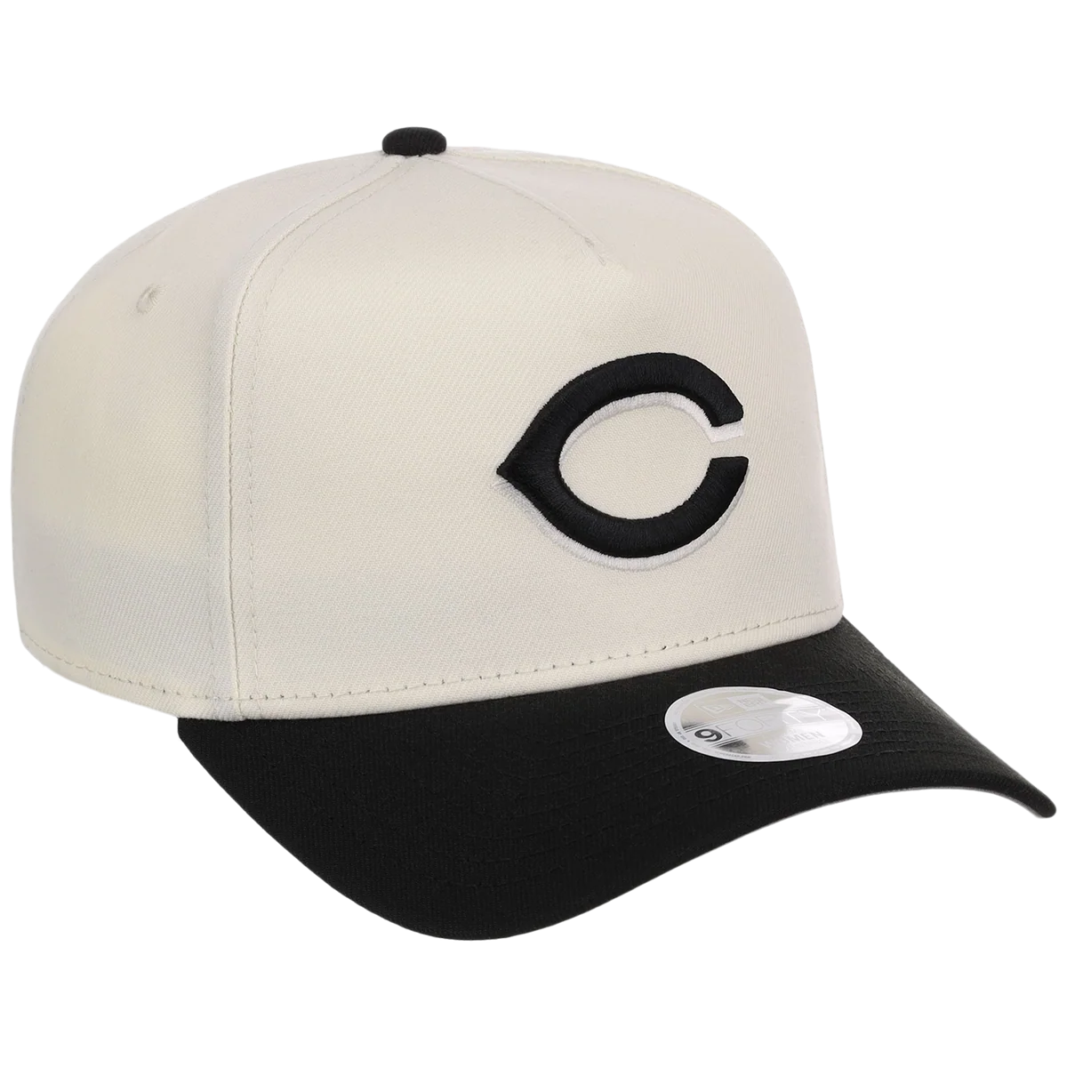 Cincinnati Reds Women's New Era 9FORTY Chrome x Black A-Frame front view