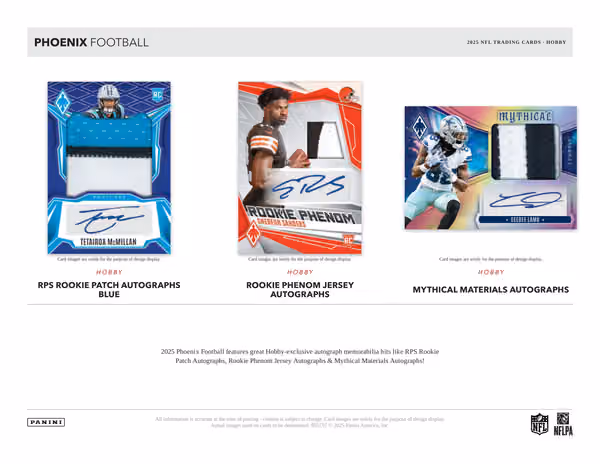 2025 Panini Phoenix Football NFL Hobby Box view 3