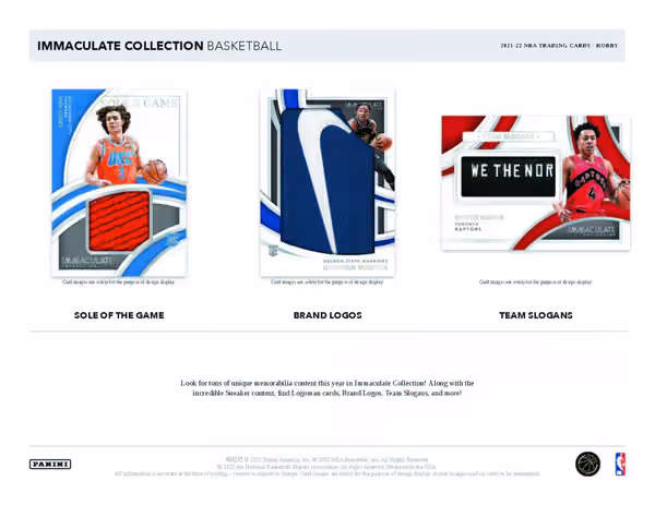 2021/22 Panini Immaculate Basketball NBA Hobby Box view 4