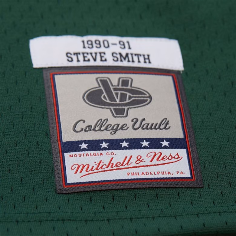 Steve Smith #21 Michigan State Spartans 1990-91 Mitchell & Ness Swingman NCAA Jersey Green view 3