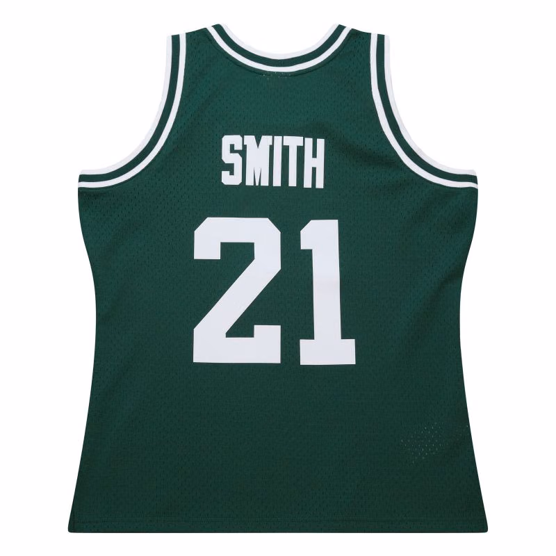 Steve Smith #21 Michigan State Spartans 1990-91 Mitchell & Ness Swingman NCAA Jersey Green view 2