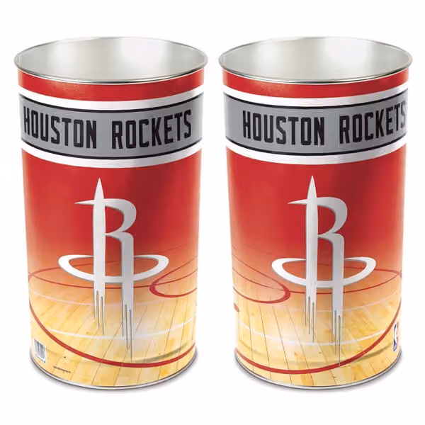 Houston Rockets NBA Metal Wastebasket view 1