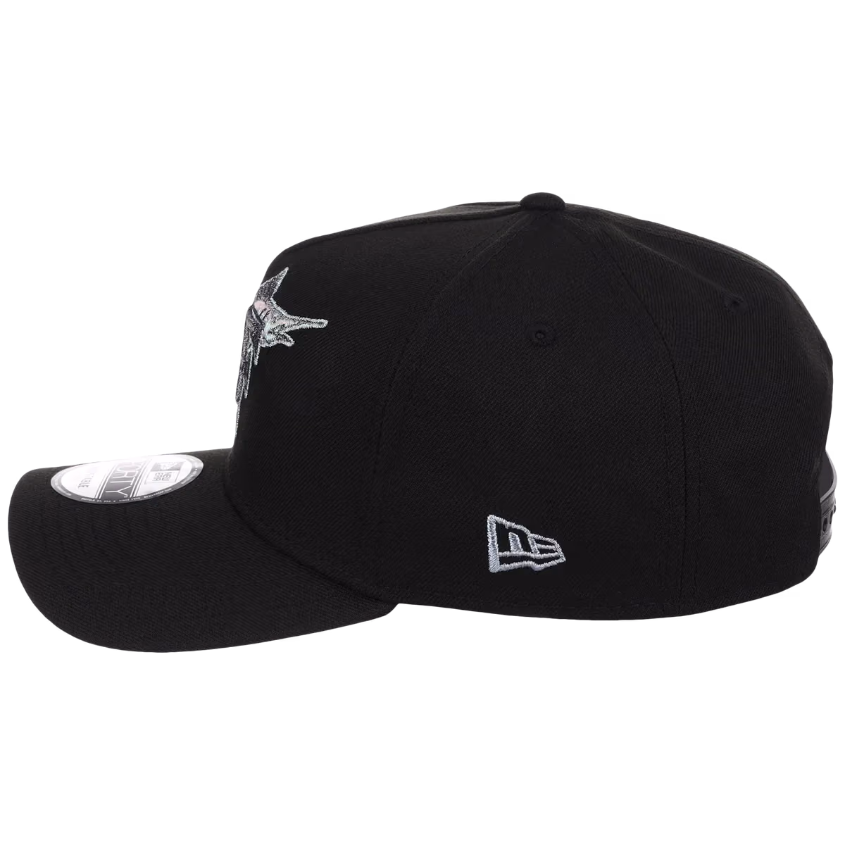 Miami Marlins MLB Pewter Skies New Era 9FORTY A-Frame detail view