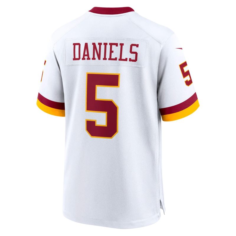 Jayden Daniels #5 Washington Commanders Game NFL Jersey White view 3