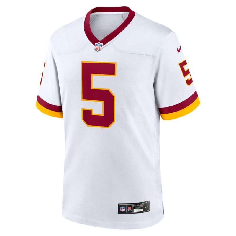 Jayden Daniels #5 Washington Commanders Game NFL Jersey White view 2