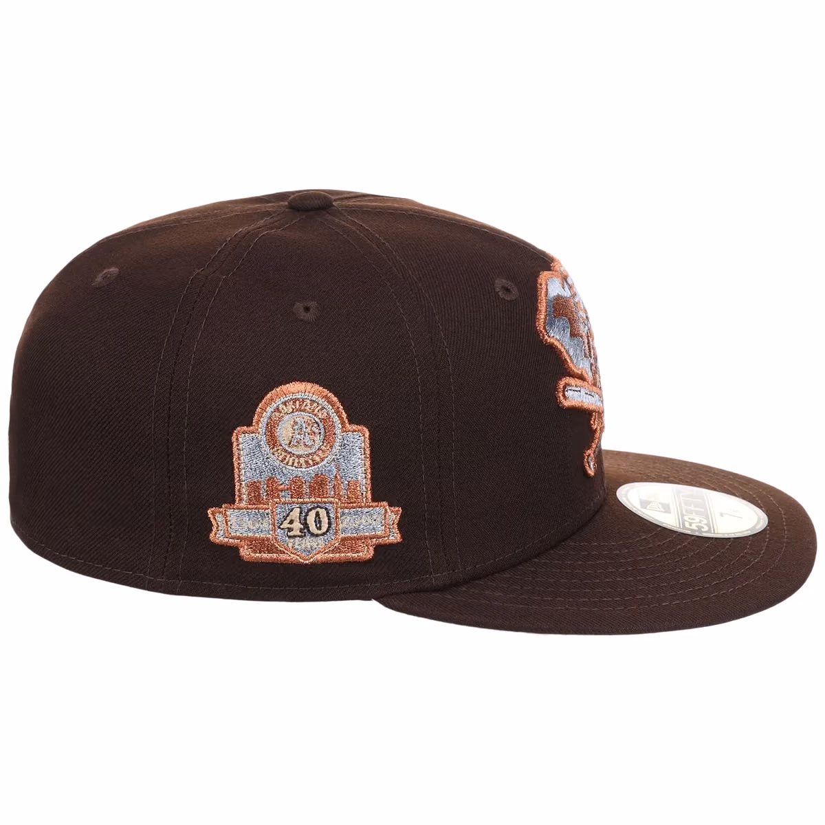 Oakland Athletics MLB Frosted Bark New Era 59FIFTY detail view