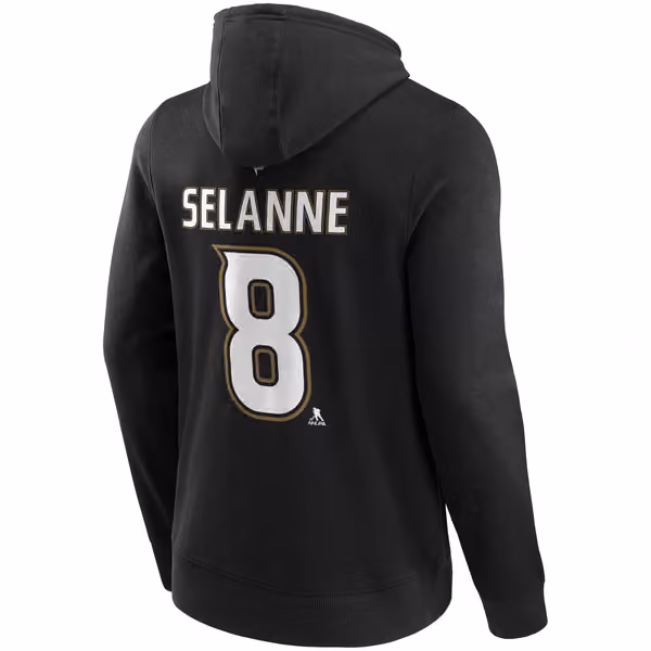 Teemu Selanne #8 Anaheim Ducks Iconic Player NHL Hoodie Black view 3