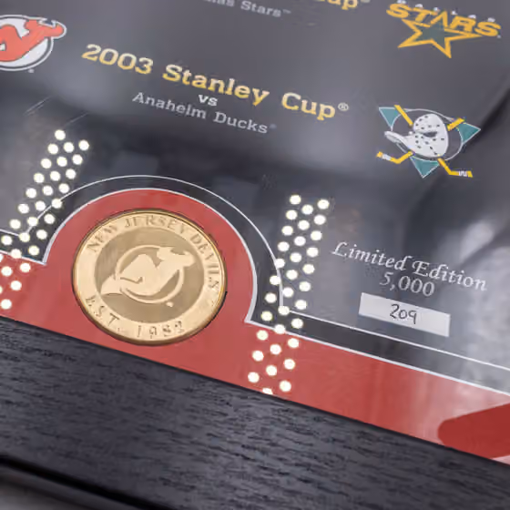 New Jersey Devils Stanley Cup Legacy Bronze Coin Framed NHL Photo view 2