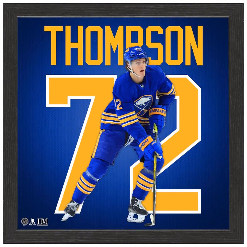 Tage Thompson #72 Buffalo Sabres Impact Jersey Framed NHL Photo view 1