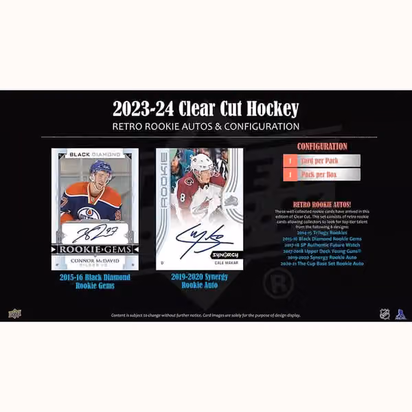 2023/24 Upper Deck Clear Cut Hockey NHL Hobby Box view 4