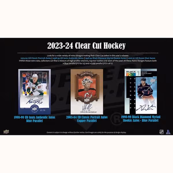 2023/24 Upper Deck Clear Cut Hockey NHL Hobby Box view 3