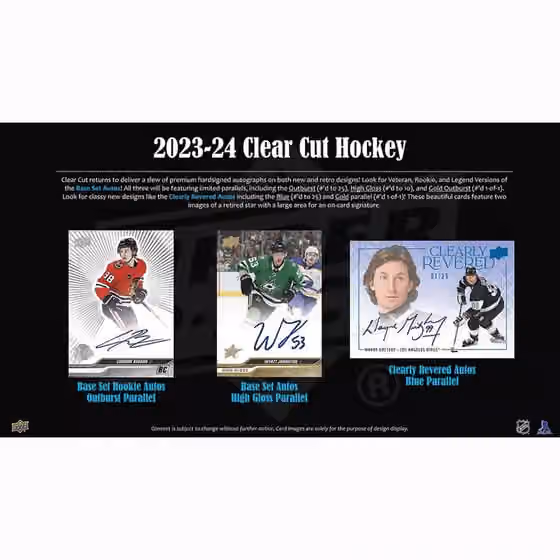2023/24 Upper Deck Clear Cut Hockey NHL Hobby Box view 2