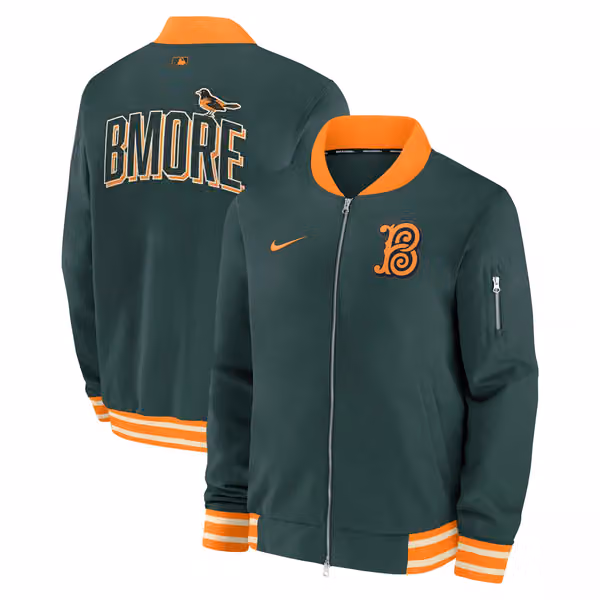 Baltimore Orioles City Connect 2026 MLB Authentic Dugout Bomber Jacket Red view 1