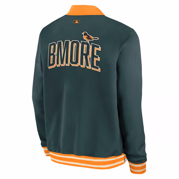 Baltimore Orioles City Connect 2026 MLB Authentic Dugout Bomber Jacket Red view 3