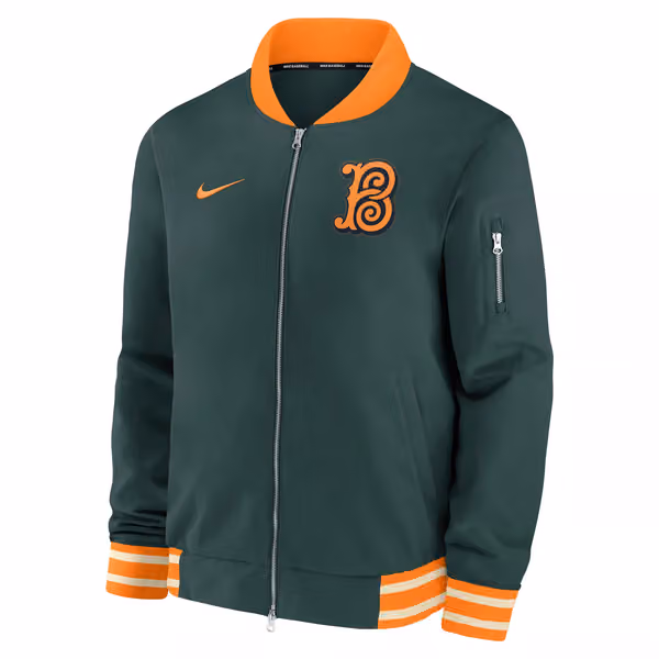 Baltimore Orioles City Connect 2026 MLB Authentic Dugout Bomber Jacket Red view 2