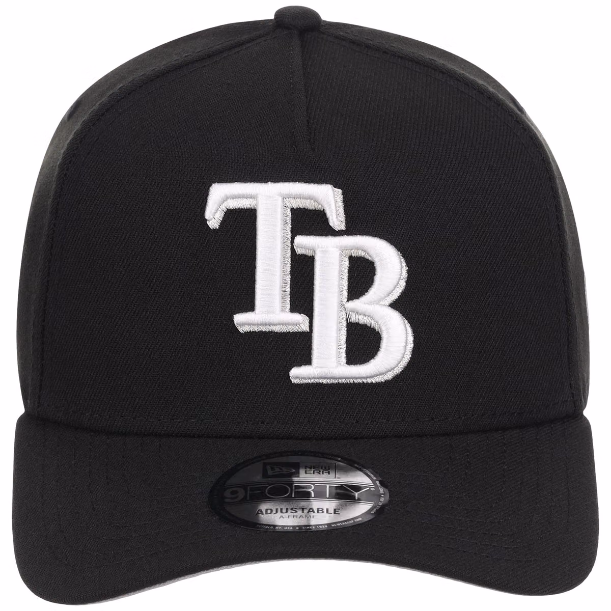 Tampa Bay Rays MLB Black x White FASHION CORE New Era 9FORTY A-Frame detail view