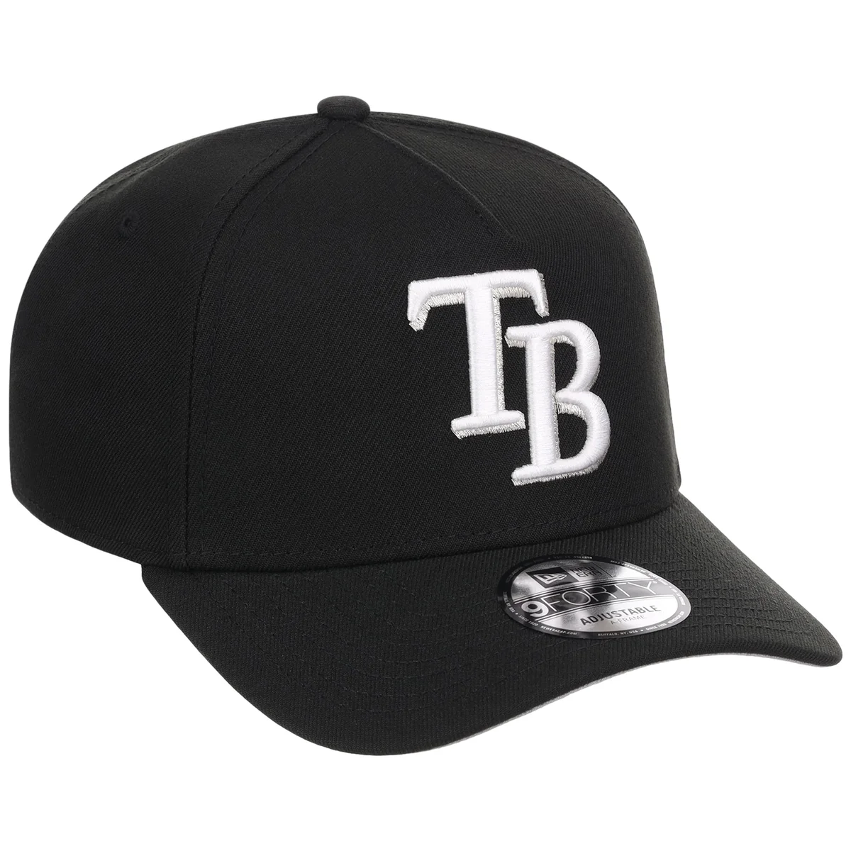 Tampa Bay Rays MLB Black x White FASHION CORE New Era 9FORTY A-Frame front view
