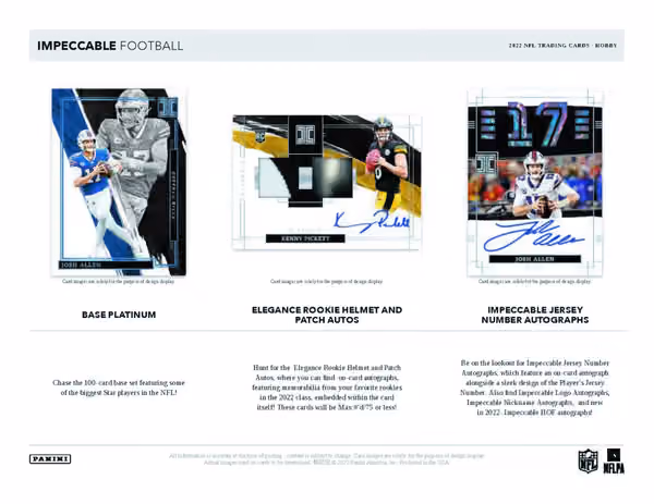 2022 Panini Impeccable Football NFL Hobby Box view 2